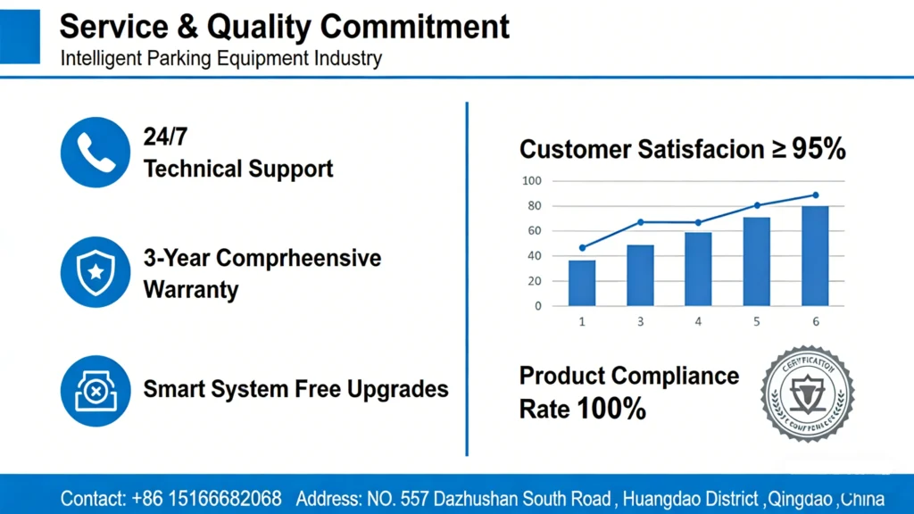 Service and quality commitment for automatic parking lift system, professional after-sales support and 100% product compliance guarantee