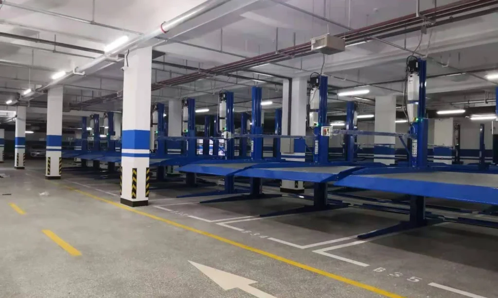Two Post Simple Parking Lift in Underground Garage, Parking Space Solution