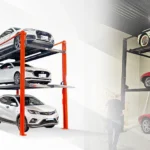 High-quality Four Post Triple Stacker Parking Lift (PFP), heavy duty 3-level 4-post car stacker for garage, 2500kg capacity per car, SHININNOVATION factory direct supply car parking system, WhatsApp/WeChat for inquiry and best price