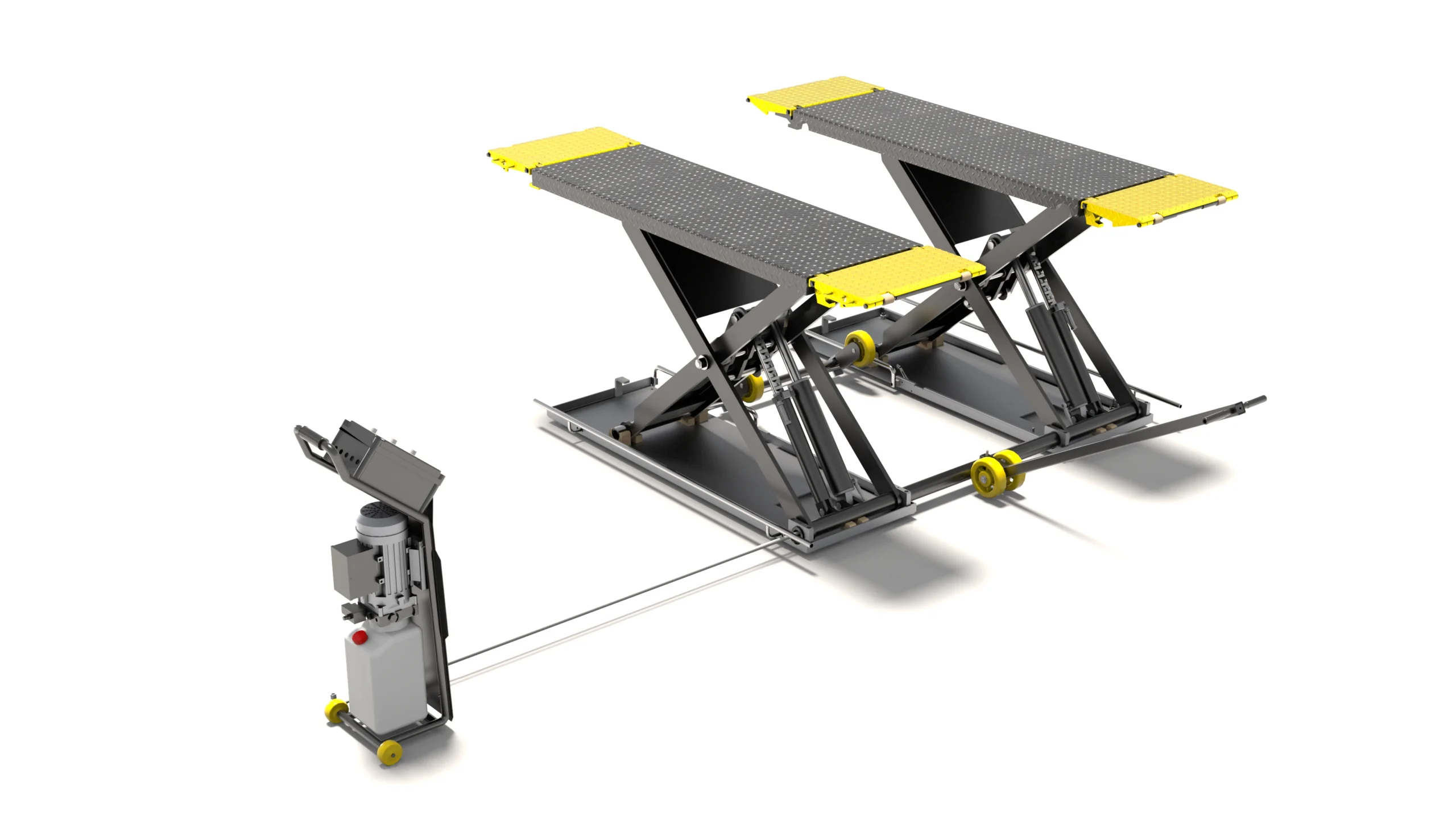 Hydraulic middle scissor car lift with remote control, industrial-grade vehicle lifting solution