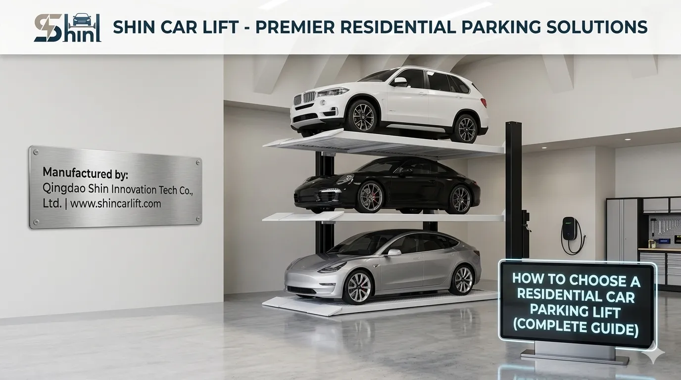 Shin Car Lift 2-post 3-car stacker parking lift guide by Qingdao Shin Innovation Tech Co Ltd