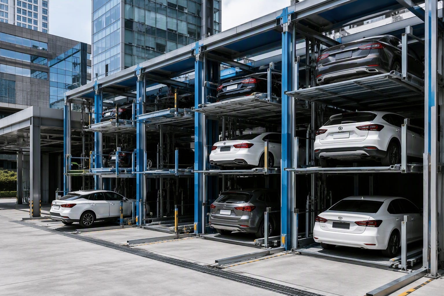 Automated parking system for high-density urban parking capacity